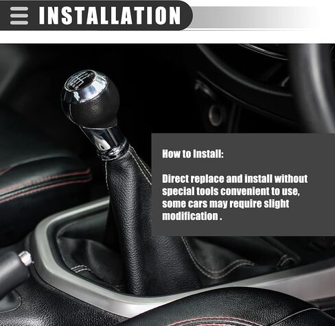 Motoforti Universal Car Gear Shifter Knob Cover, Dust Boot Cover, 20x27cm, PVC Faux Leather, Black in Saudi Arabia