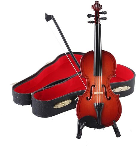 2026 New Playable Tiny Violin Figurine, The Worlds Smallest Miniature Musical Instrument with Sound and Sad Music, Halloween Decorations Indoor, Dollhouse Accessory for Unique (8cm) in Saudi Arabia
