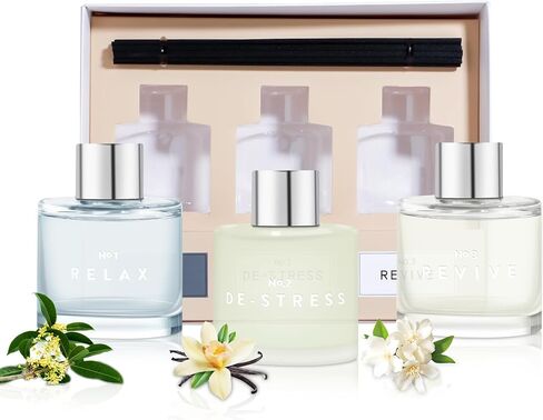 مجموعة 3 عبوات من ناشرات القصب، 5.07 أونصة من ناشرات القصب مع 12 عصا من الألياف السوداء، 150 مل معطر هواء أوسمانثوس بالفانيليا والياسمين للمنزل، يدوم طويلاً حتى 90 يومًا in Kuwait