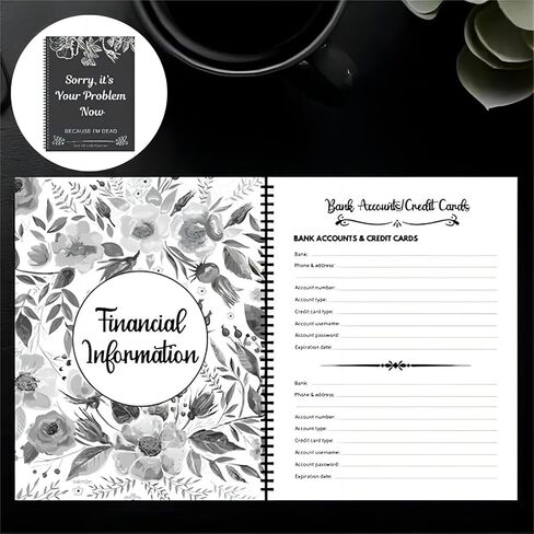 End of Life Planner: "Sorry, It's Your Problem Now" - A Humorous Wire-O Notebook Organizer for Your Final Wishes. This unique end-of-life planner helps you prepare and organize essential details with a touch of wit. (2 Pcs) in Saudi Arabia