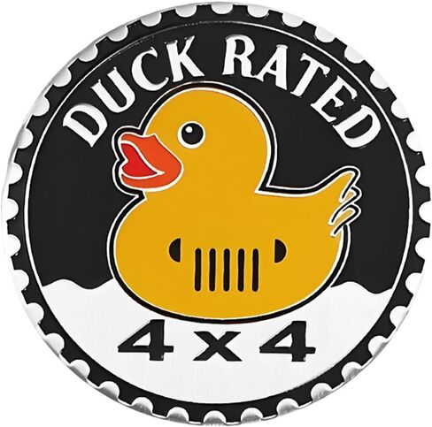 Gear Duck Rated Car Badge Emblem, 4×4 3D Metal Round Self Adhesive Vehicle Bumper Badge Sticker, Scratch Covering Automotive Exterior Trunk Decorative Decal, Universal Fit in Saudi Arabia