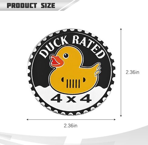 Gear Duck Rated Car Badge Emblem, 4×4 3D Metal Round Self Adhesive Vehicle Bumper Badge Sticker, Scratch Covering Automotive Exterior Trunk Decorative Decal, Universal Fit in Saudi Arabia