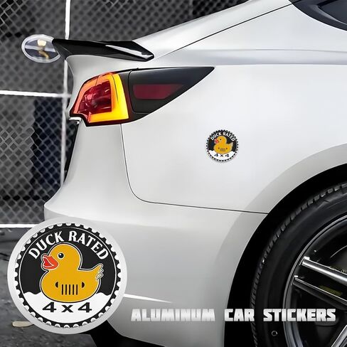 Gear Duck Rated Car Badge Emblem, 4×4 3D Metal Round Self Adhesive Vehicle Bumper Badge Sticker, Scratch Covering Automotive Exterior Trunk Decorative Decal, Universal Fit in Saudi Arabia