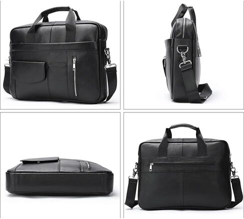 Briefcase Business Bag Portable Top Layer Cowhide Computer in Saudi Arabia