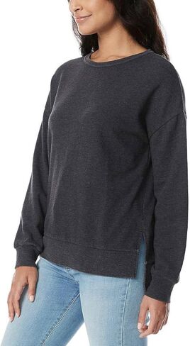 Buffalo David Bitton Women's Cotton Blend Cozy Top Crewneck Sweatshirt (US, Alpha, Large, Regular, Regular, Coral Peach) in Saudi Arabia