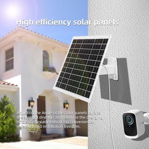 4 قطع شاحن لوحة شمسية للكاميرا 7 واط متوافق مع eufyCam 3/S330، 3C/S300، S350/C220/C210، eufy SoloCam S220/S340/C210 شاحن شمسي للكاميرا مع سلك كابل شحن من النوع C بطول 9.3FT ومنفذ USB صغير in Kuwait