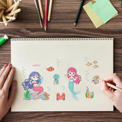Mermaid Pattern PVC Plastic Stamp 16x11x0.3cm Mermaid and Ocean Critters Clear Stamp Coral and Crab Transparent Silicone Template Summer and Shell Template for Scrapbook Journal Card Making in Saudi Arabia