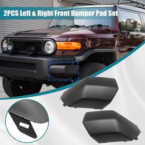 GXARTS 2PCS Black Left & Right Front Corner Bumper End Caps 52422-35060, 52423-35050 Compatible with Toyota FJ Cruiser 2007-2014 2PCS Left & Right Front Bumper Pad Set in Saudi Arabia