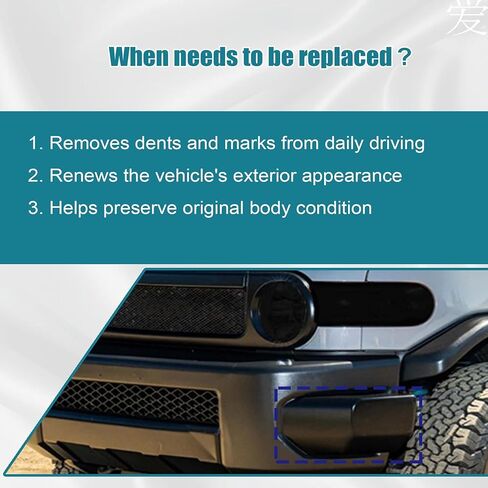 GXARTS 2PCS Black Left & Right Front Corner Bumper End Caps 52422-35060, 52423-35050 Compatible with Toyota FJ Cruiser 2007-2014 2PCS Left & Right Front Bumper Pad Set in Saudi Arabia