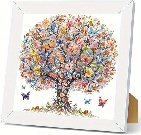 DIY 5D Diamond Painting Kits for Adults Diamond Art Life Tree and Butterflies Diamond Painting Full Drill Crystal Rhinestone for Home Wall Decor Gifts 11.8x9.84inch in Saudi Arabia