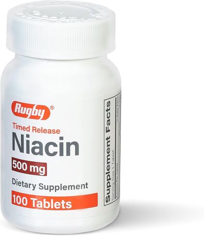 Rugby Niacin 500mg Timed Release Captabs 100ct (3) in Saudi Arabia