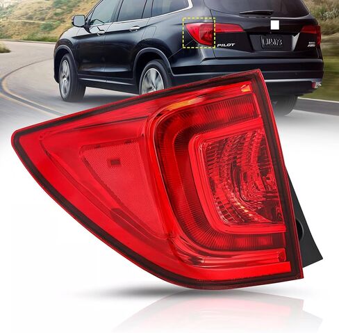 مجموعة ضوء الذيل الخارجي الأيمن الخلفي مناسبة لـ 2016-2018 Honda Pilot، مصباح فرامل الضوء الخلفي LED بديل الجانب الخلفي الأيمن للركاب HO2805107 33500TG7A01 in Kuwait