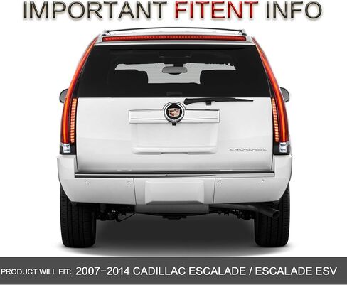 VLAND Tail lights Assembly Fit for Cadillac Escalade 3rd Gen SUV 2007-2014(Not for GMC & Chevrolet), Rear Lamp with DRL, Back light w/Fog Lights & Red Turn Signal, Smoked in Saudi Arabia
