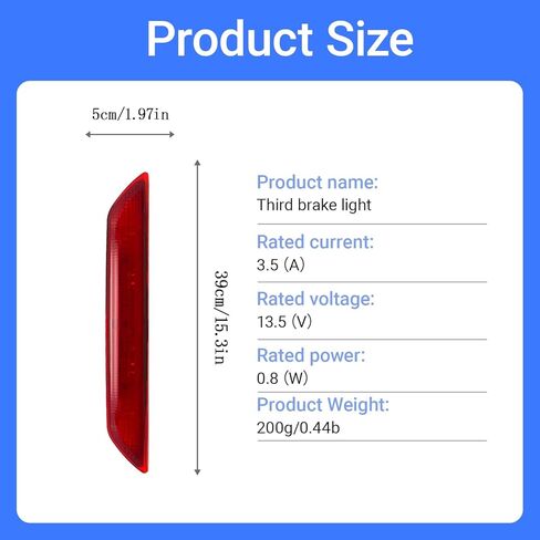 مصباح الفرامل الثالث الثالث مصباح ضوء الفرامل العالي متوافق مع 2015-2023 Ford Transit 150 250 350 350HD استبدال BK3Z13466A BK3Z13466C in Kuwait