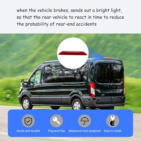 مصباح الفرامل الثالث الثالث مصباح ضوء الفرامل العالي متوافق مع 2015-2023 Ford Transit 150 250 350 350HD استبدال BK3Z13466A BK3Z13466C in Kuwait