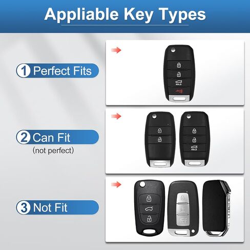 YO&YOYE Compatible with Kia Key Fob Cover with Keychain Leather Key Case Protector Fit for Kia Forte Koup NIRO Optima Rio Sorento Soul Sportage, Grey in Saudi Arabia