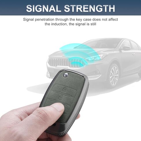 YO&YOYE Compatible with Kia Key Fob Cover with Keychain Leather Key Case Protector Fit for Kia Forte Koup NIRO Optima Rio Sorento Soul Sportage, Grey in Saudi Arabia