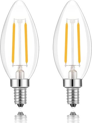 E14 European Base LED Filament Edison Bulb, 2W Warm White 2700K, No-Dimmable (4-Pack) in Saudi Arabia