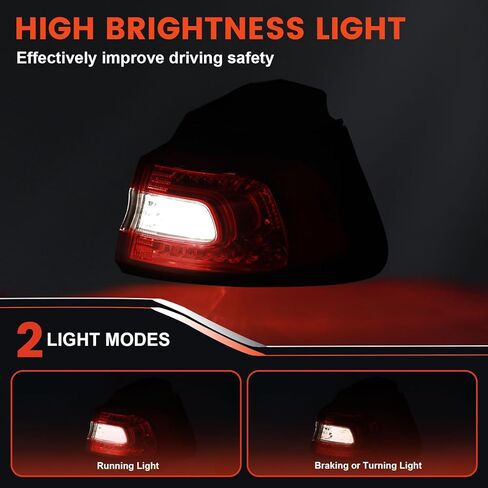 Tail Lights Compatible with Jeep Cherokee 2014-2018 Right Passenger Side Brake Rear Lamp Taillights Replacement for 68102906AF CH2805107 in Saudi Arabia