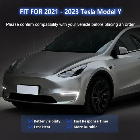 مصابيح LED للجري النهاري (DRL) لـ 2021-2024 Tesla Model Y مع إشارات انعطاف كهرماني ديناميكي + 6500K White DRL | التوصيل والتشغيل المباشر | الرسوم المتحركة لبدء التشغيل | IP67 مقاوم للماء (زوج واحد) in Kuwait