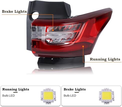 الجانب الأيمن للركاب مصباح LED خلفي متوافق مع 2018 2019 2020 2021 تشيفي ترافيرس شيفروليه مجموعة المصابيح الخلفية الخارجية مع لمبات 84618032 GM2805130 RH in Kuwait
