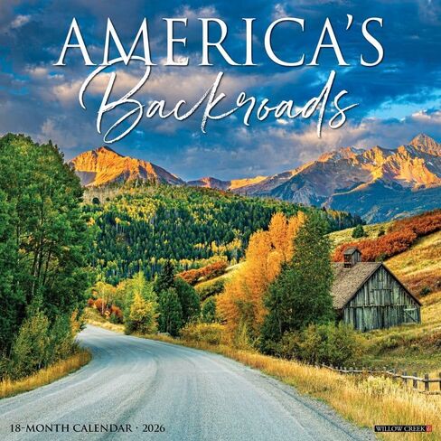 Willow Creek Press, Americas Backroads 2026 Wall Calendar, 12'' X 12'', 18-Month Calendar with Stapled Binding in Saudi Arabia