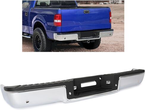 KUAFU Rear Step Bumper Assembly Compatible with 2006-2008 Ford F150 Lincoln Mark LT w/Parking Sensor Holes Replacement for FO1103142 FO1103138 Chrome in Saudi Arabia