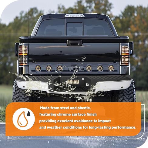 KUAFU Rear Step Bumper Assembly Compatible with 2006-2008 Ford F150 Lincoln Mark LT w/Parking Sensor Holes Replacement for FO1103142 FO1103138 Chrome in Saudi Arabia