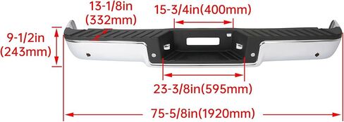 KUAFU Rear Step Bumper Assembly Compatible with 2006-2008 Ford F150 Lincoln Mark LT w/Parking Sensor Holes Replacement for FO1103142 FO1103138 Chrome in Saudi Arabia