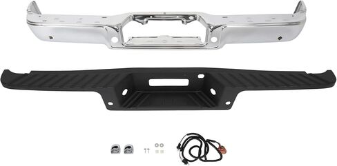 KUAFU Rear Step Bumper Assembly Compatible with 2006-2008 Ford F150 Lincoln Mark LT w/Parking Sensor Holes Replacement for FO1103142 FO1103138 Chrome in Saudi Arabia