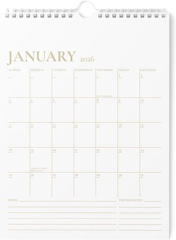 تقويم الحائط Karto 2025 - تم تشغيل 8.5 × 11 بوصة حتى يونيو 2026 - تعزيز إنتاجيتك والتخطيط السهل مع التقويم الجمالي الشهري - Golden in Kuwait