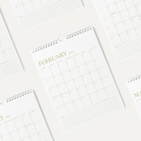 تقويم الحائط Karto 2025 - تم تشغيل 8.5 × 11 بوصة حتى يونيو 2026 - تعزيز إنتاجيتك والتخطيط السهل مع التقويم الجمالي الشهري - Golden in Kuwait