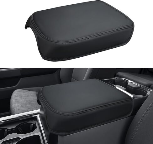 INTGET Center Console Armrest Cover for Ford F150 Accessories 2009 2010 2011 2012 2013 2014 Car Middle Lid Seat Cover Protector Elbow Cushion Pad (Black Stitches, 2009-2014) in Kuwait