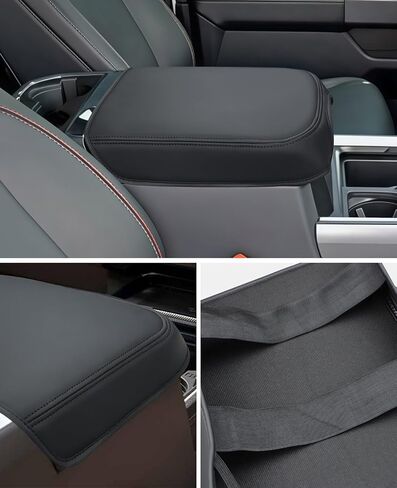 INTGET Center Console Armrest Cover for Ford F150 Accessories 2009 2010 2011 2012 2013 2014 Car Middle Lid Seat Cover Protector Elbow Cushion Pad (Black Stitches, 2009-2014) in Kuwait
