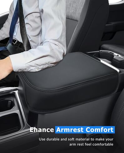INTGET Center Console Armrest Cover for Ford F150 Accessories 2009 2010 2011 2012 2013 2014 Car Middle Lid Seat Cover Protector Elbow Cushion Pad (Black Stitches, 2009-2014) in Kuwait