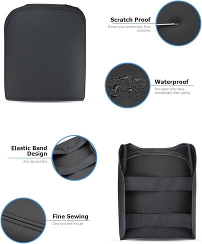 INTGET Center Console Armrest Cover for Ford F150 Accessories 2009 2010 2011 2012 2013 2014 Car Middle Lid Seat Cover Protector Elbow Cushion Pad (Black Stitches, 2009-2014) in Kuwait