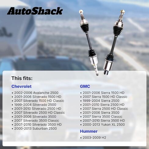AutoShack Front Left or Right CV Axle Shaft Assembly Replacement for 2007 Chevrolet Silverado 2500 HD Classic 4WD 2007 GMC Sierra 2500 HD Classic 4WD Driver or Passenger Side DSK109 in Saudi Arabia