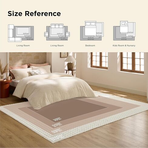 سجاد منطقة Bedsure مقاس 8 × 10 لغرفة المعيشة، سجاد قابل للغسل في الغسالة، سجادة عتيقة، ظهر غير قابل للانزلاق، غير قابل للتساقط، سجاد منخفض الكومة سهل العناية لغرفة النوم وغرفة الطعام، أزرق in Kuwait