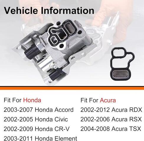 Engine Variable Valve Timing (VVT) Solenoid Compatible with 2008-2012 Honda Accord 2.4L L4, 15811R41L01 Oil Control Variable Valve Timing VVT Solenoid Replace# 15811-R41-L01, 918-007, VV1189, TS1140 in Kuwait