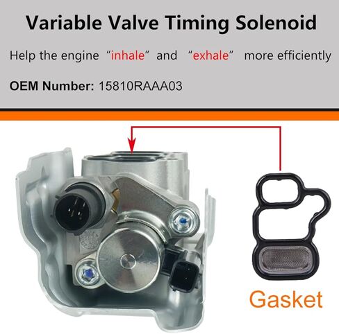 Engine Variable Valve Timing (VVT) Solenoid Compatible with 2008-2012 Honda Accord 2.4L L4, 15811R41L01 Oil Control Variable Valve Timing VVT Solenoid Replace# 15811-R41-L01, 918-007, VV1189, TS1140 in Kuwait