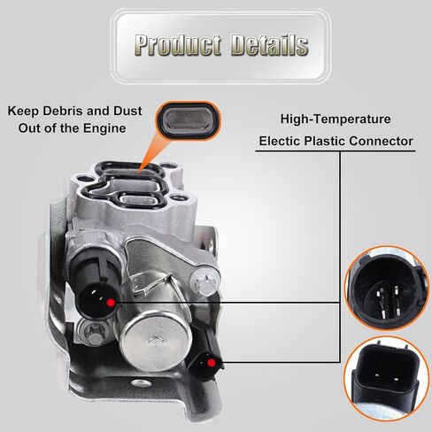 Engine Variable Valve Timing (VVT) Solenoid Compatible with 2008-2012 Honda Accord 2.4L L4, 15811R41L01 Oil Control Variable Valve Timing VVT Solenoid Replace# 15811-R41-L01, 918-007, VV1189, TS1140 in Kuwait