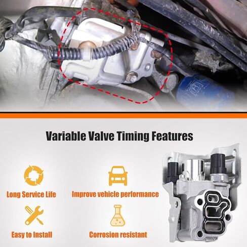 Engine Variable Valve Timing (VVT) Solenoid Compatible with 2008-2012 Honda Accord 2.4L L4, 15811R41L01 Oil Control Variable Valve Timing VVT Solenoid Replace# 15811-R41-L01, 918-007, VV1189, TS1140 in Kuwait