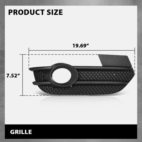 G-PLUS Right Fog Light Cover Bezel, Compatible with Audi Q3 2013-2015, Bumper Grille, Passenger Side, AU1039149, 8U0807682ASP9 in Saudi Arabia