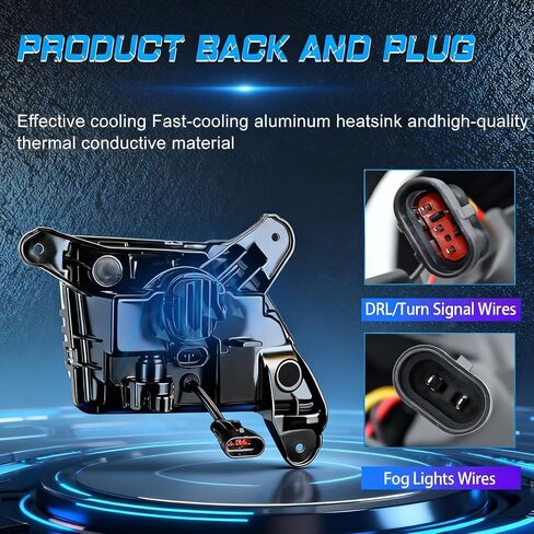 عدسات سوداء مع مصابيح ضباب LED DRL متوافقة مع 2019-2023 شيفروليه سيلفرادو 1500 2500HD 3500HD ترقية وتعديل زوج واحد من مصابيح الضباب LED، مجموعة مصابيح الضباب، أسود A مع DRL in Kuwait