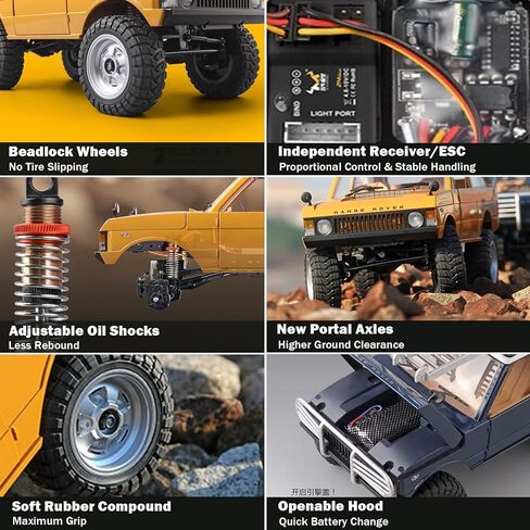 RC Rock Crawler، MN-168 Ranger Rover 1:12 RC سيارة التسلق، 4WD للطرق الوعرة RC Crawler RTF، 2.4 جيجا هرتز 4x4 سيارة لجميع التضاريس مع بطارية 1200 مللي أمبير للبالغين in Saudi Arabia