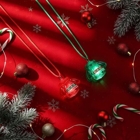 Yinkin 50 Pcs Christmas Light up Necklace for Adults Flashing Necklaces Glow Necklaces Bulk for Xmas Party Favors Stocking Stuffers Christmas Ornaments Decoration in Saudi Arabia