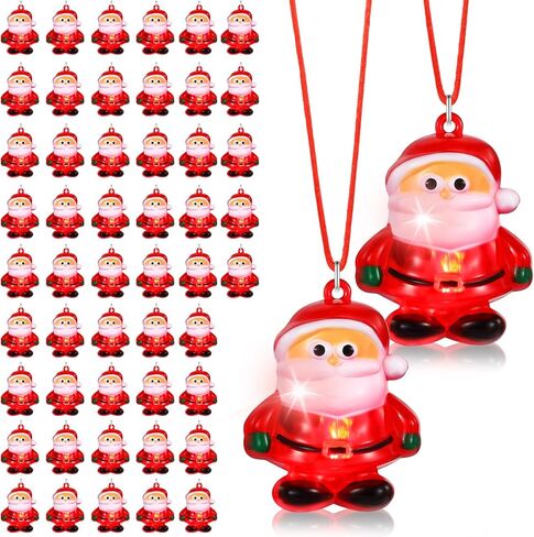 Yinkin 50 Pcs Christmas Light up Necklace for Adults Flashing Necklaces Glow Necklaces Bulk for Xmas Party Favors Stocking Stuffers Christmas Ornaments Decoration in Saudi Arabia