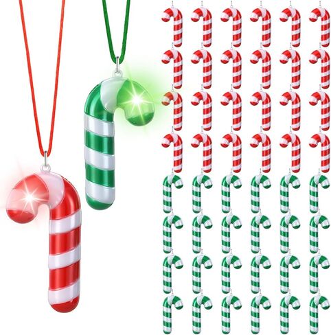 Yinkin 50 Pcs Christmas Light up Necklace for Adults Flashing Necklaces Glow Necklaces Bulk for Xmas Party Favors Stocking Stuffers Christmas Ornaments Decoration in Saudi Arabia