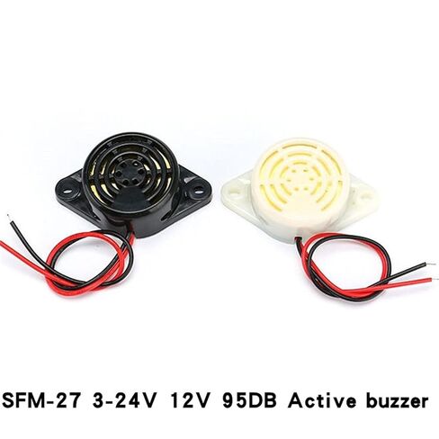 SFM-27 3-24V 12V 95DB صفارة نشطة عالية ديسيبل صفارة إلكترونية إنذار متقطع/مستمر (أبيض) in Saudi Arabia