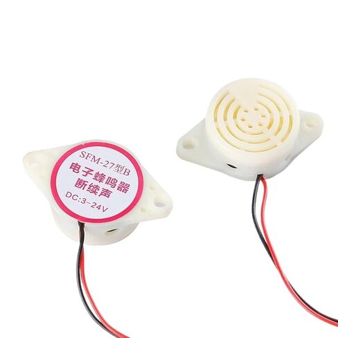 SFM-27 3-24V 12V 95DB صفارة نشطة عالية ديسيبل صفارة إلكترونية إنذار متقطع/مستمر (أبيض) in Saudi Arabia
